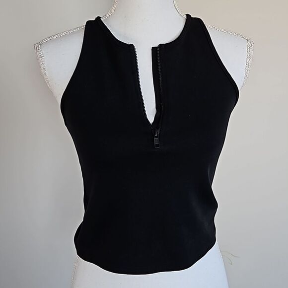 Madewell Black Zip-Front Sleeveless Tank – Minimalist Chic size S - Picture 4 of 9